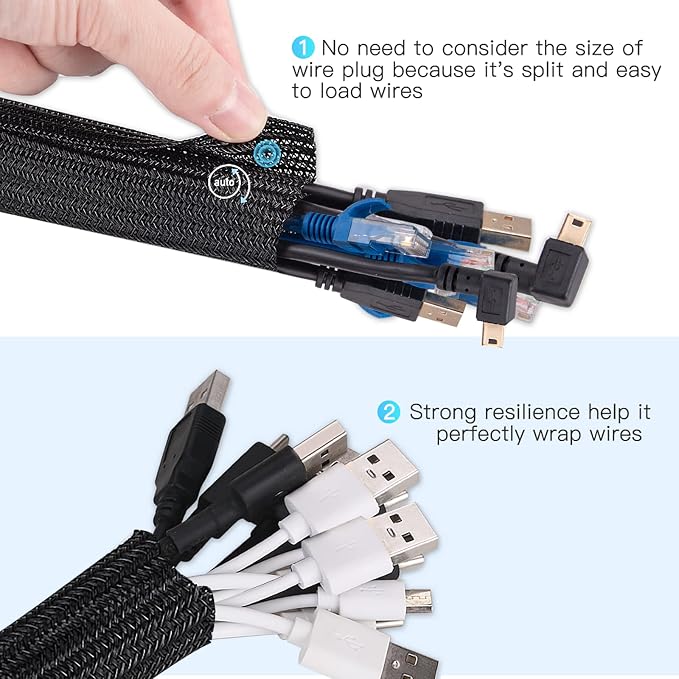 AGPTEK Cable Sleeve, 6.6ft - Image 4