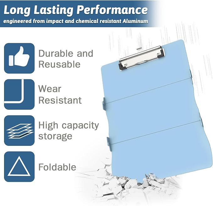 Trustnice Nursing Clipboard Foldable DIY Edition Medical Cheat Sheets Aluminum - Image 5