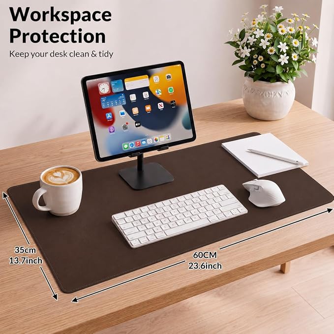 AFIING Cork Desk Mat, 23.6" x 13.7", Desk Pad Protector | Dual-Sided & PU - Image 2