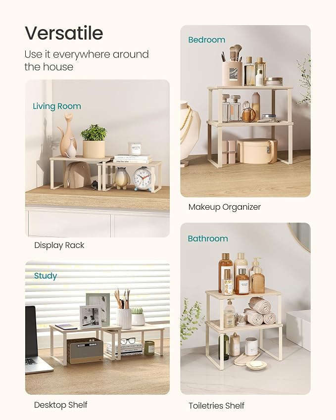 SONGMICS Cabinet Organizer Shelf, Kitchen Storage, Spice Rack, Expandable - Image 5