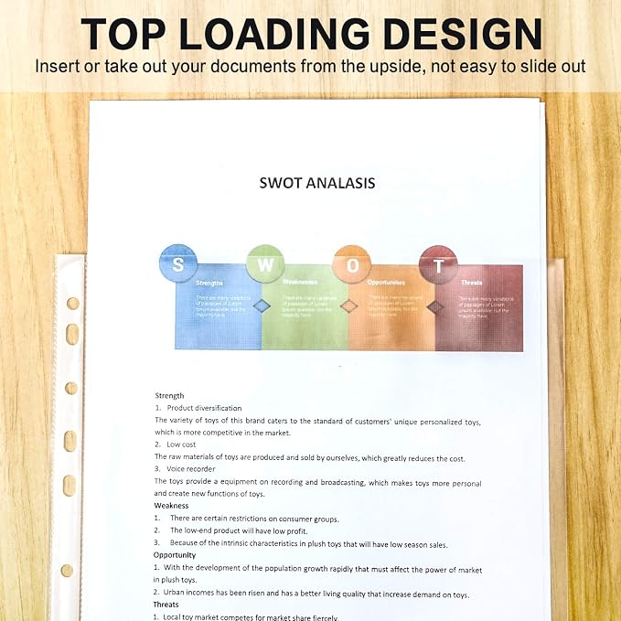 Sheet Protectors, PANDRI 500 Pack Clear Heavy Duty Plastic Page Protectors - Image 4