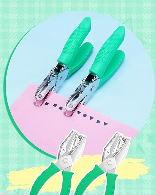 UCEC 1/6" Square Shape Hole Punch Metal Handheld Paper Punches - Image 6