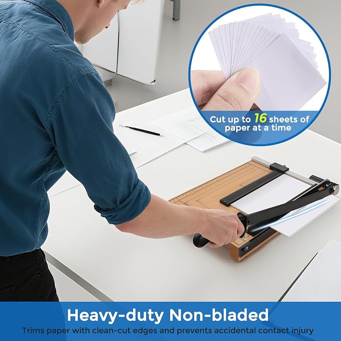 MROCO Heavy Duty Guillotine Paper Cutter & Paper Trimmer, Adjustable Guide - Image 5