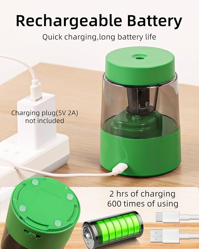 ZMOL Electric Rechargeable Pencil Sharpener, Automatic Pencil Sharpeners - Image 5