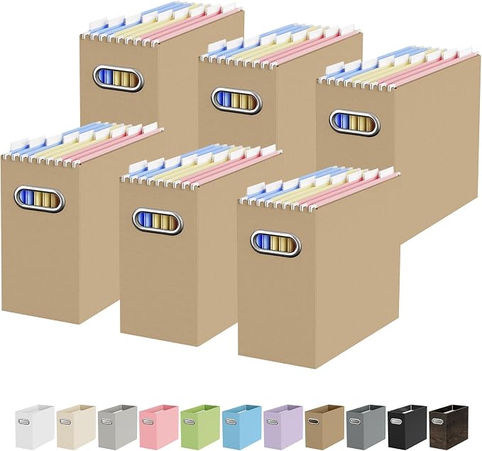 Oterri File Organizer Box, Portable Collapsible Cardboard File Folder Organizer by Oterri