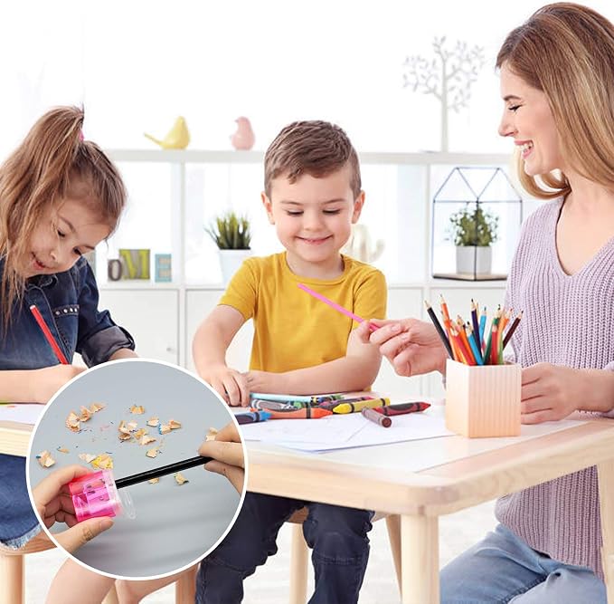 KIDMEN 12 PCS 2 Holes Small Manual Pencil Sharpener - Image 7