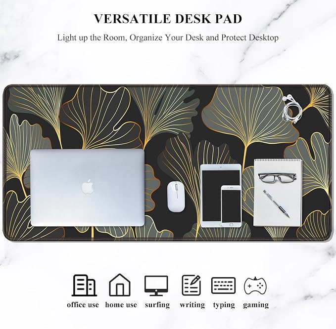 Auhoahsil Desk Pad, XL Extended Large Gaming Mouse Pad 31.5 x 11.8 Inch - Image 7