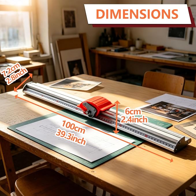 39.5" Manual Sliding Paper Cutter Heavy Duty Trimmer - Image 3