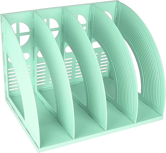 SAYEEC Sturdy Magazine Holder 4 Compartments Plastic Desktop File Organizer by SAYEEC