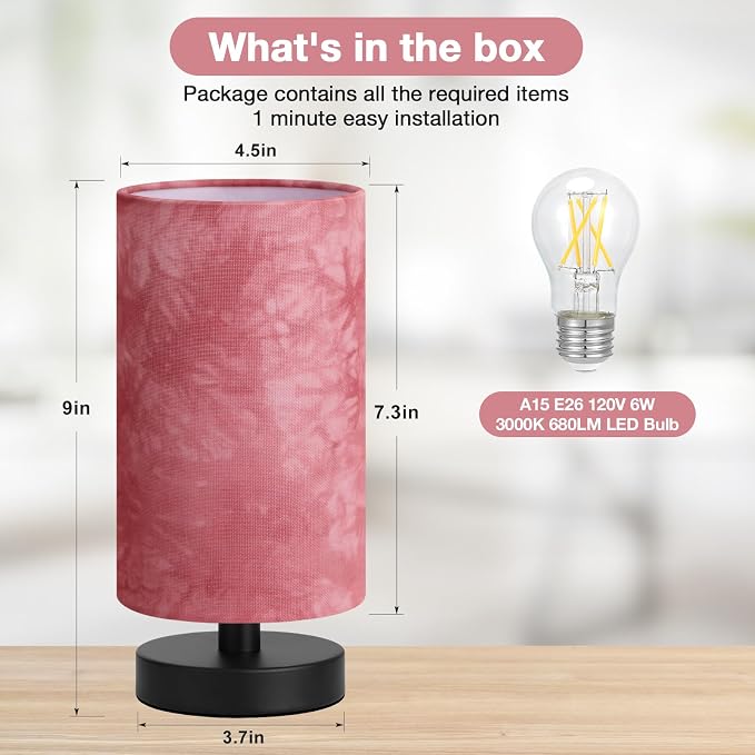 Fenmzee Small Table Lamp for Bedroom - Image 3