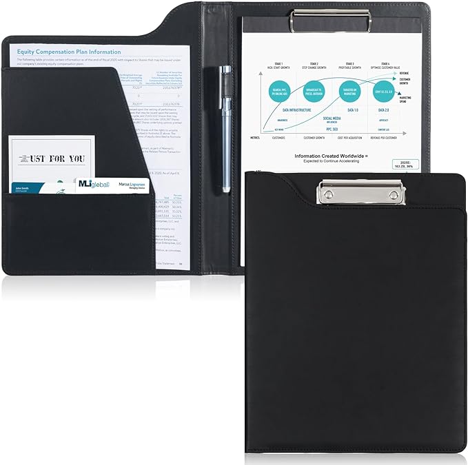 ProCase Clipboard Folder Portfolio, A4 Leather Padfolio Clipboard, Professional by ProCase
