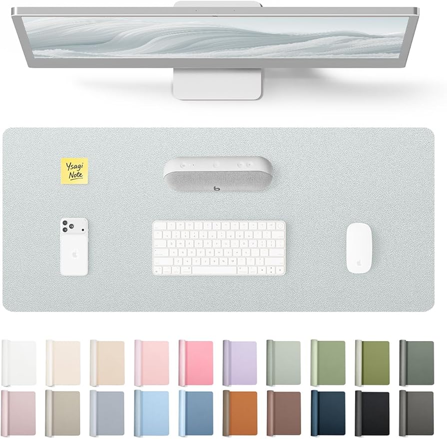 YSAGi Leather Desk Pad Protector, Office Desk Mat, Large Mouse Pad, Non-Slip PU by YSAGi