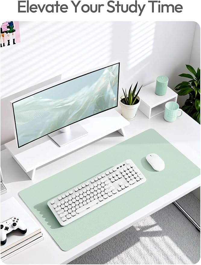 YSAGi Leather Desk Protector, Office Mat, Large Mouse Mat, Non-Slip PU Leather - Image 6