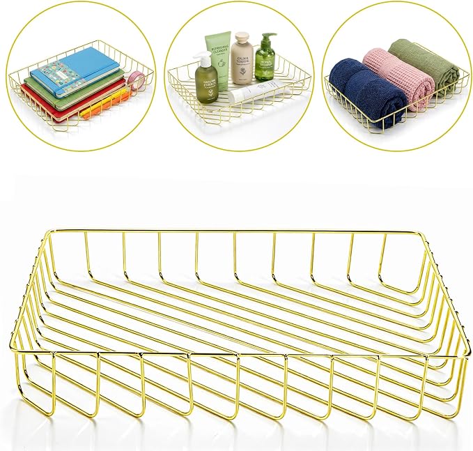 Okllen 3 Pack Gold Wire File Organizer Trays - Image 4