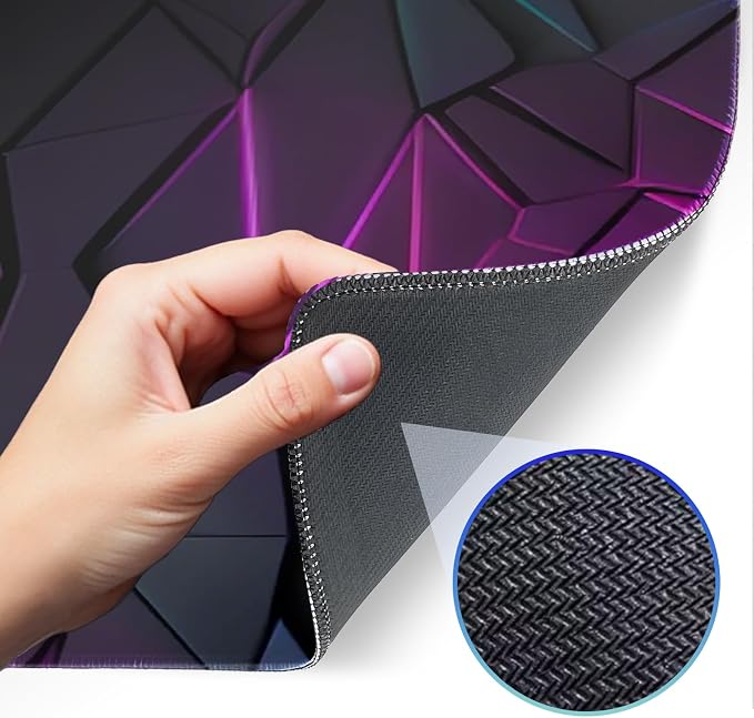 Stylish Geometric Design Gaming Mouse pad, Non-Slip Rubber Base, Stitched Edges - Image 4