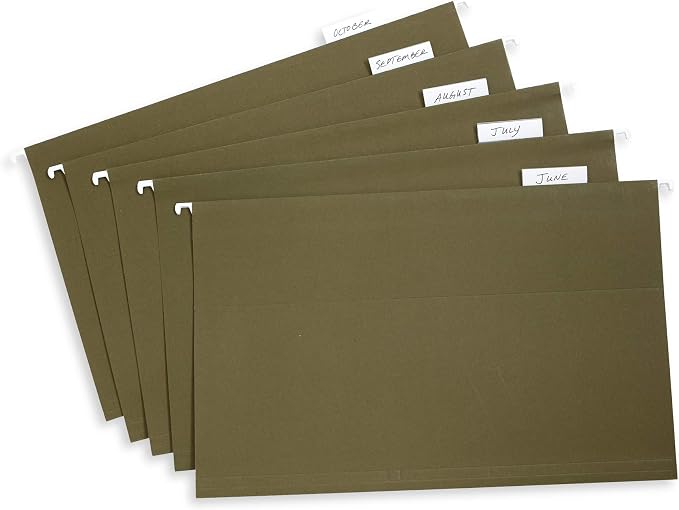 Blue Summit Supplies 50 Legal Size Hanging File Folders, 1/5 Cut Adjustable Tabs - Image 4