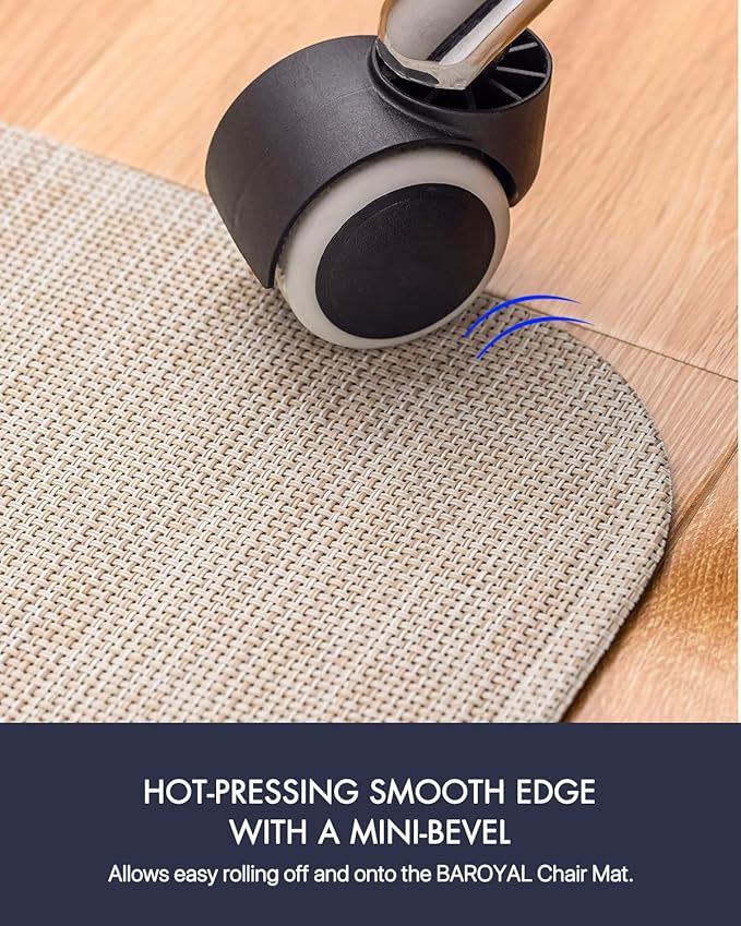 Baroyal Office Chair Mat for Hardwood Floor Under Desk Computer Rolling Chair - Image 5