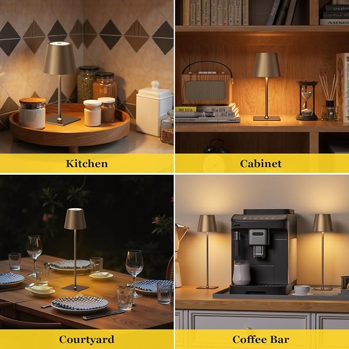 Kakanuo Brown Cordless Rechargeable Table Lamp 5000mAh Battery Operated Lamps - Image 6