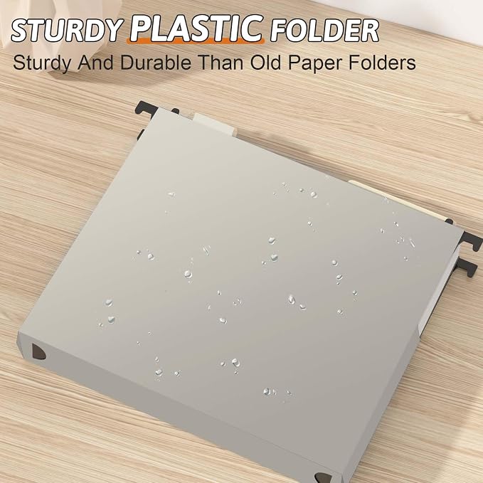 Plastic Extra Capacity Hanging File Folder Letter Size, 12 Pack Reinforced - Image 2