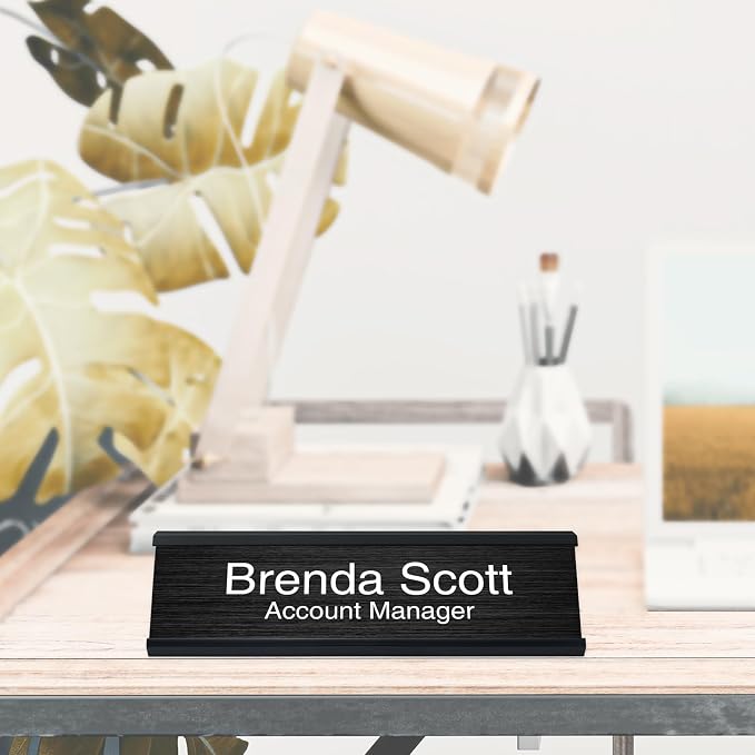 10 Pack 2" x 8" Aluminum Desk Name Plate Holder, Office Name Plate Holder - Image 5