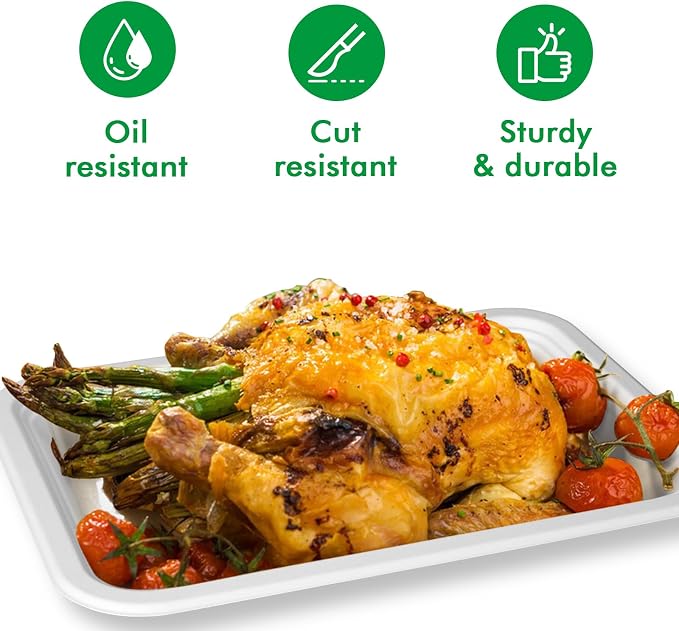 50 Pack 14 Inch Disposable Food Trays, Heavy Duty Large Paper Plates - Image 4