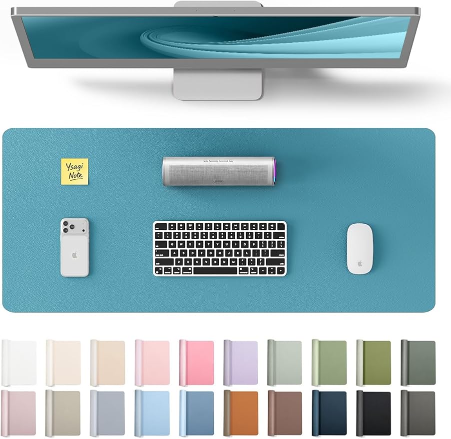YSAGi Leather Desk Pad Protector, Office Desk Mat, Large Mouse Pad, Non-Slip PU by YSAGi