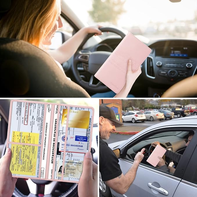 TILDOSAC 2Pack Leather Car Registration and Insurance Card Holder, Car Document - Image 6