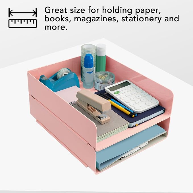 Tiawudi Desk Organizer, Office Organization and Storage, Plastic Letter Tray - Image 5