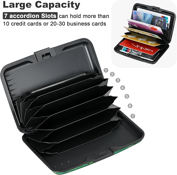 ELFISH Mini RFID Aluminum Wallet Credit Cards Holder Business Card Case Metal - Image 5