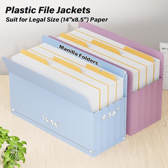Ansook Legal Size Expanding File Folders, 6 Pack Large Capacity 5.25" - Image 2