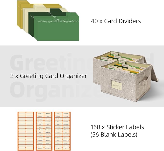 Vienrose Greeting Card Organizer Storage Box - Image 3
