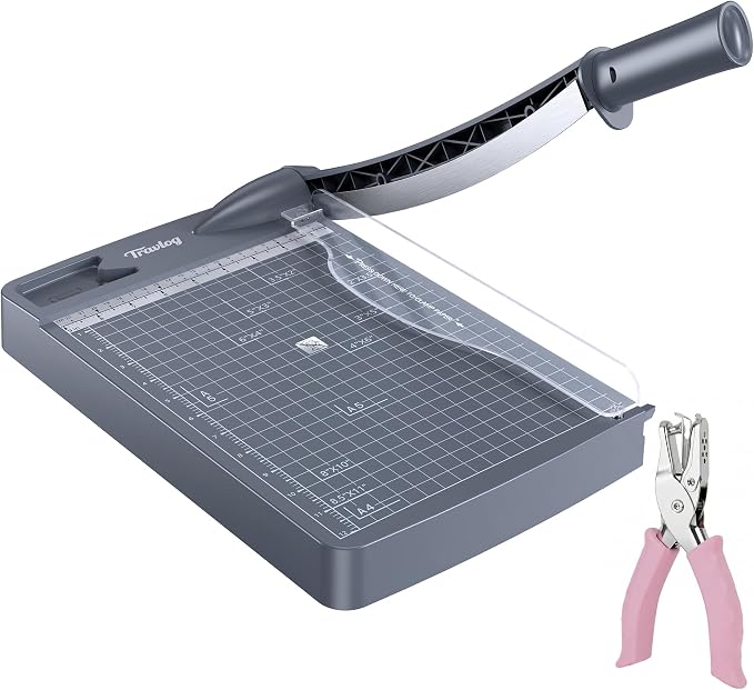 12 Inch Guillotine Paper Cutter, 12 Sheet Capacity Paper Trimmer Slider by TRAVLOG