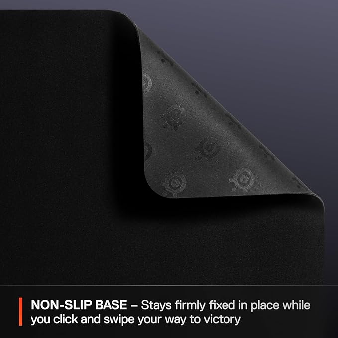 SteelSeries QcK Large Gaming Mousepad — Black — Non-Slip Silicone Rubber Base — - Image 4