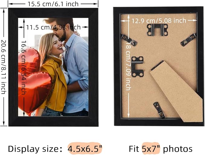 Giftgarden 5x7 Picture Frame Black 5 x 7 Photo Frames Bulk - Image 3