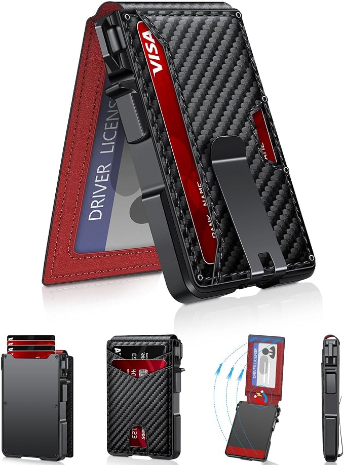 ZALVEX Wallet for Men, Mens Minimalist Wallet 9-13 Cards, Slim Compact Wallet by ZALVEX