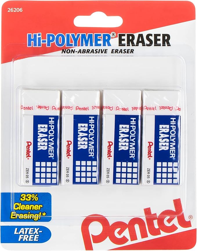 Pentel Hi-Polymer Block Eraser Small White by PentelofAmerica
