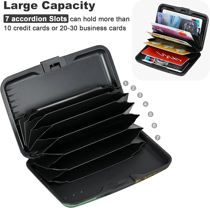 ELFISH Mini RFID Aluminum Wallet Credit Cards Holder Business Card Case Metal - Image 5