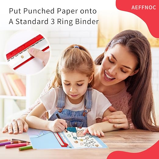 AEFFNOC 3 Hole Punch, Portable 3 Hole Puncher - Image 2