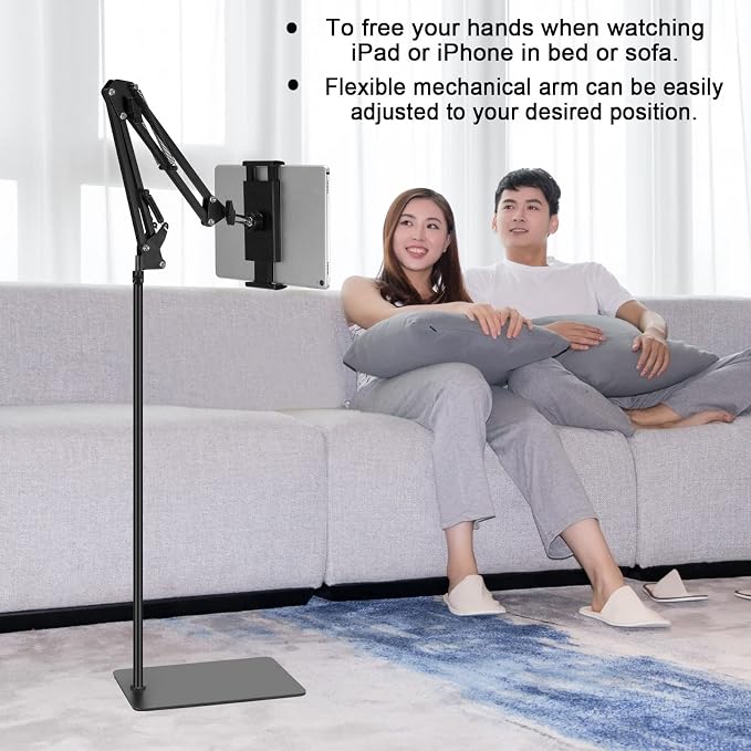 SAMHOUSING Tablet Floor Stand, Adjustable Universal 360-degree Rotatable Metal - Image 2
