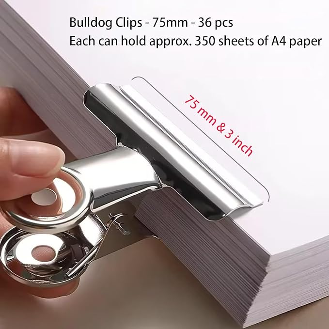 Extra Large Bulldog Clips, 36 Pack, 3 Inch, 75 mm, Food Clip, Chip Clip - Image 2