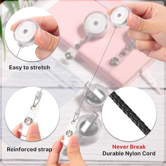 Zonon 50 Pcs Retractable Badge Holder Reels - Image 4