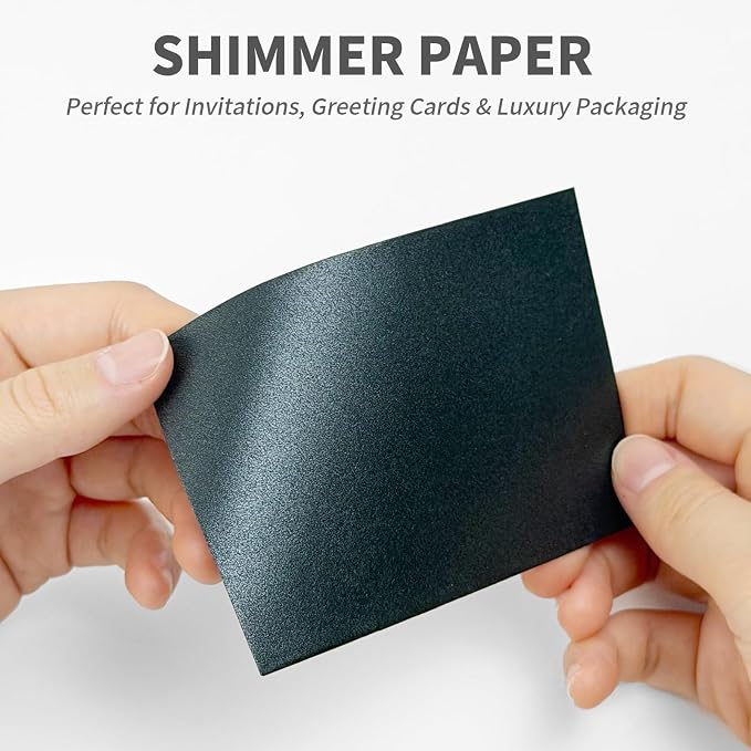 100 Pack Mini Pearl Black Envelopes, 4 x 2.75" Shimmer Gift Card Envelopes - Image 4