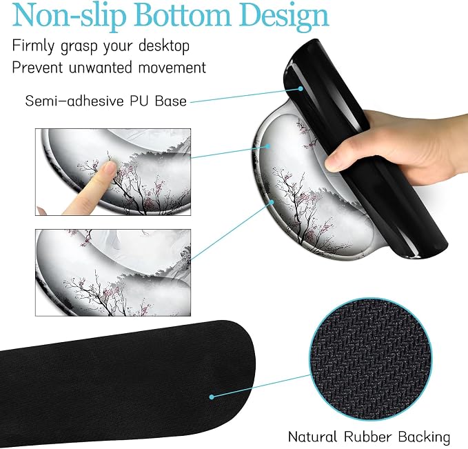 LIMKRIAN Japanese Ergonomic Mouse Pad Large Desk Mat Set, XXL Anime Mousepad - Image 5