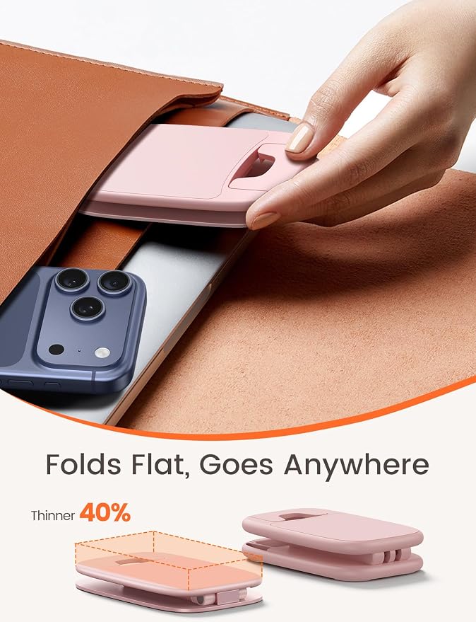 Lamicall Pink Desk Accessories for Women, Cute Rose Gold Phone Stand Holder for - Image 3