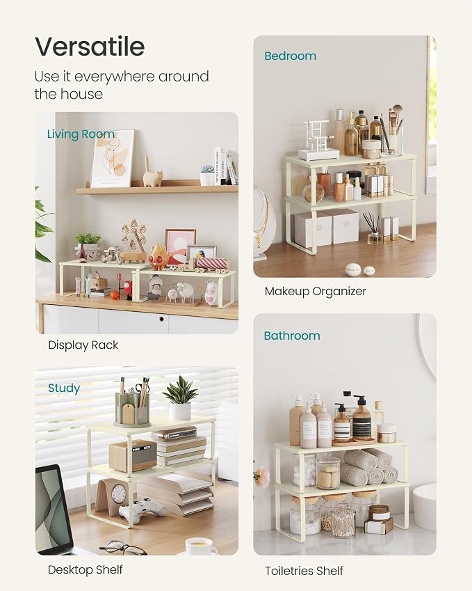 SONGMICS Cabinet Organizer Shelf, Kitchen Storage, Spice Rack, Expandable - Image 5