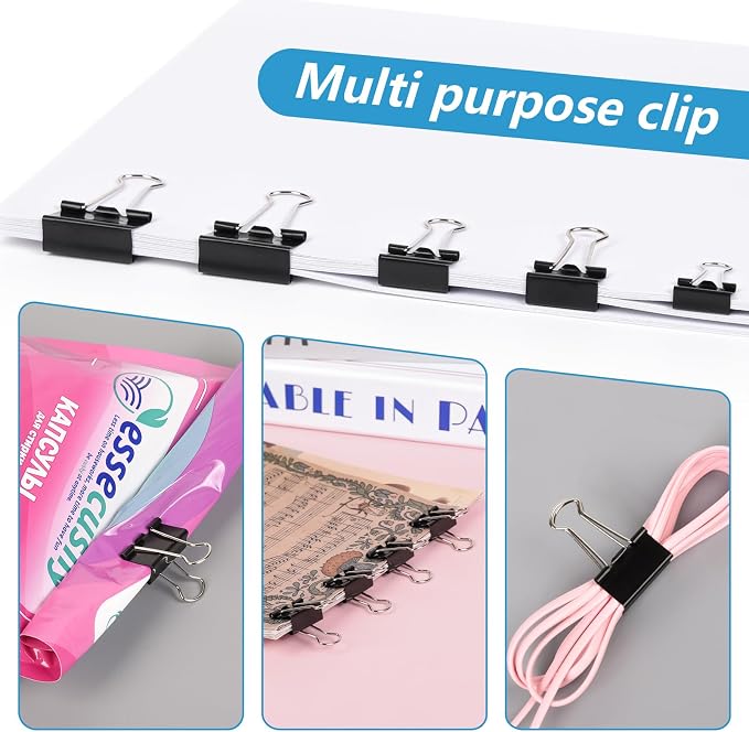 500PCS Paper Clips and Binder Clips Assorted Sizes, 3 Sizes in One Pack - Image 3
