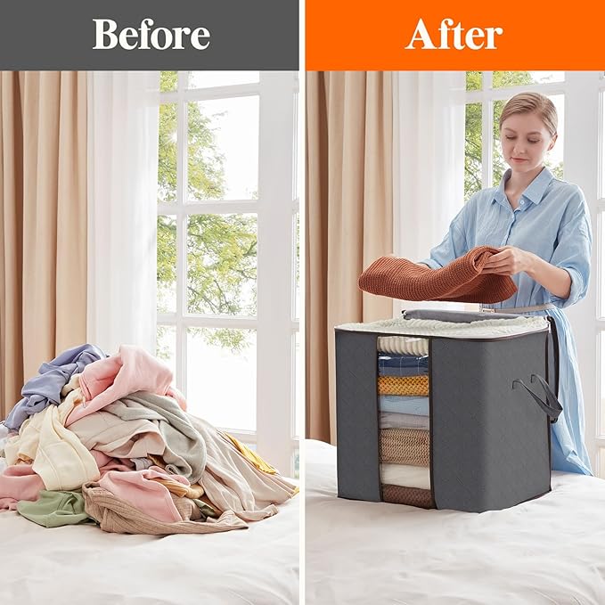 Lifewit 3 Pack 100L Clothes Storage Bins - Image 5