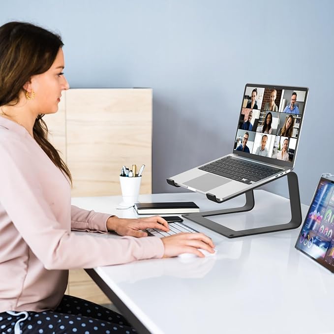 Laptop Stand for Desk Portable Computer Riser Metal Notebook Holder Printer - Image 5
