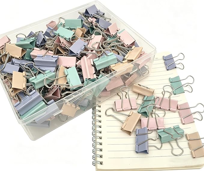 1.25 Inch/32mm Medium Size Colored Binder Clips, Paper Clamps - Image 3