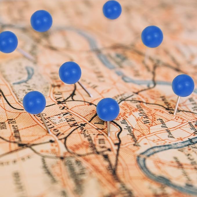 200 PCS Blue Push Pins for Map, Small Round Head Map Pins for Travel Map - Image 4